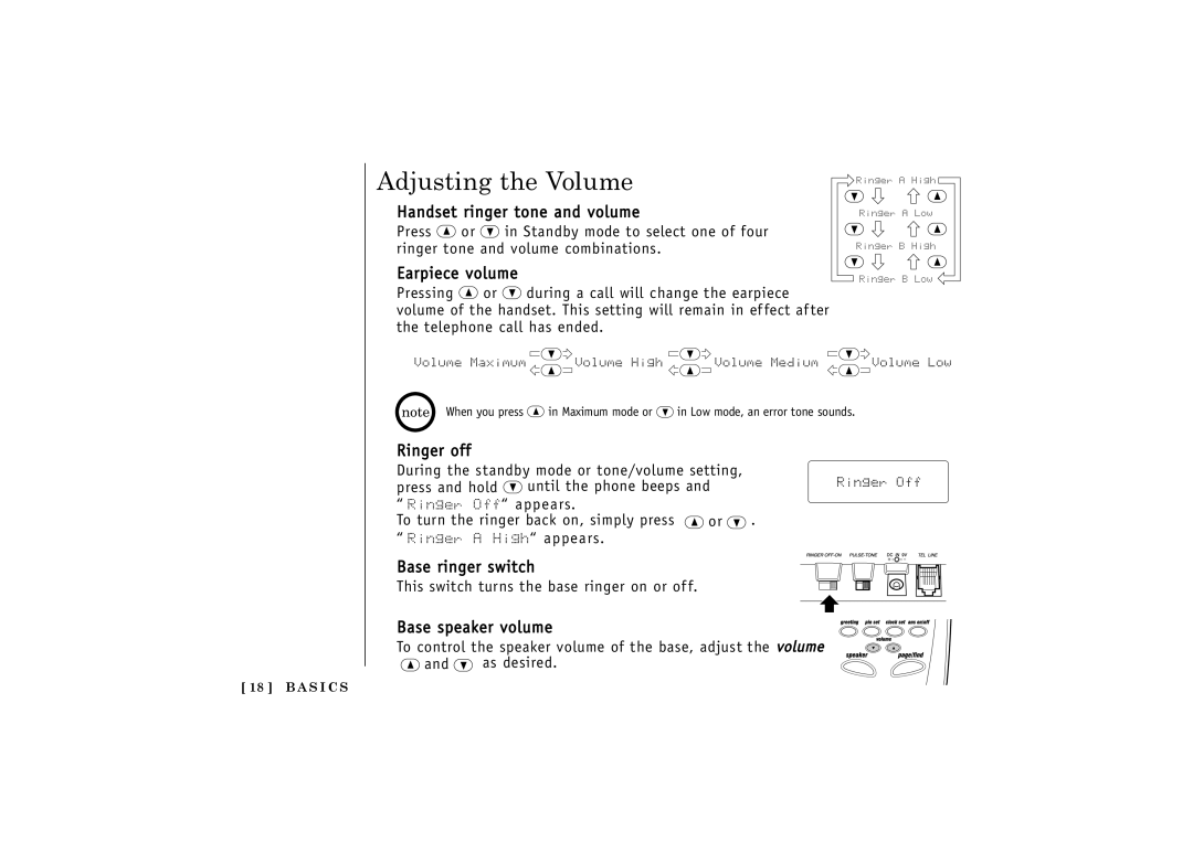 Uniden 24-148 manual Adjusting the Volume 