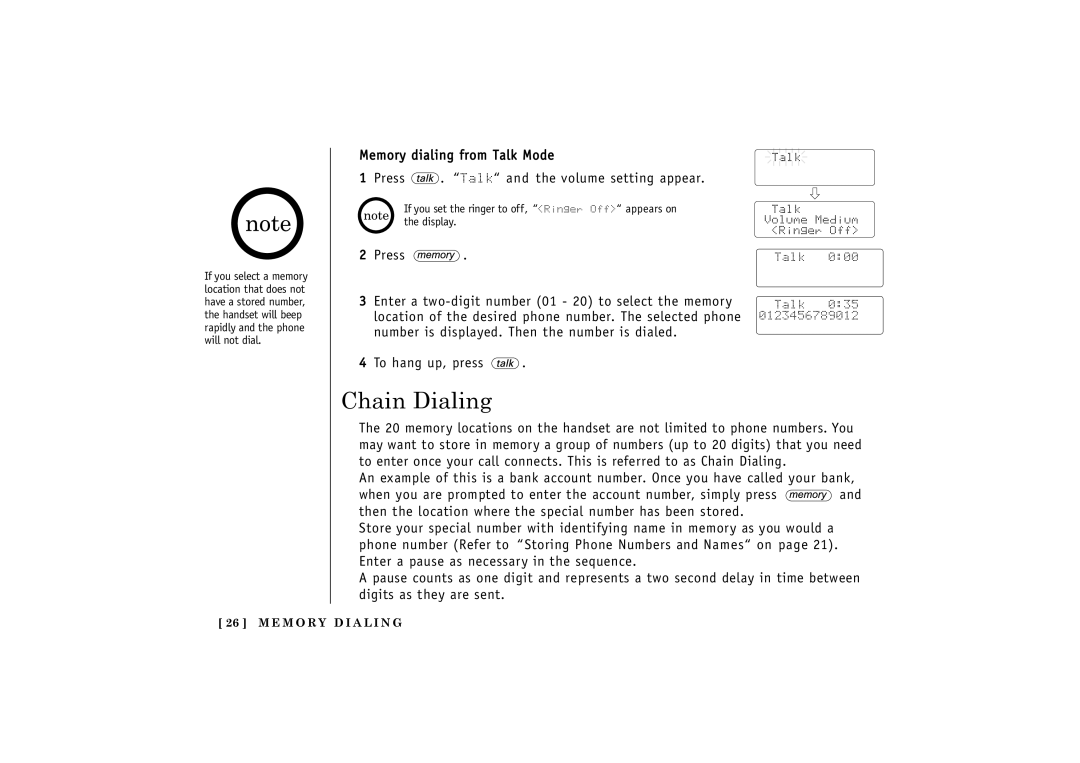 Uniden 24-148 manual Chain Dialing 