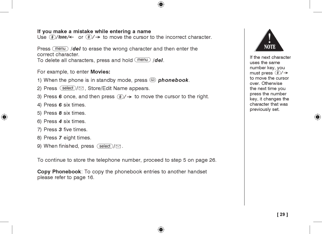 Uniden 3315+1 owner manual If you make a mistake while entering a name 