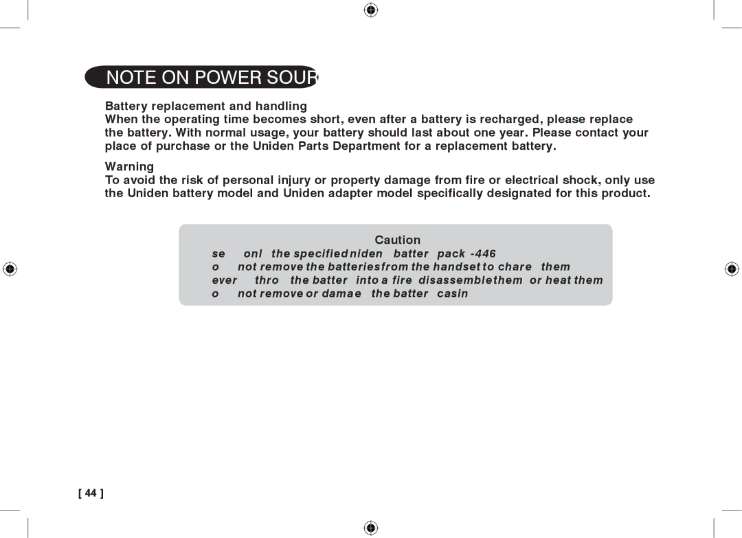 Uniden 3315+1 owner manual 