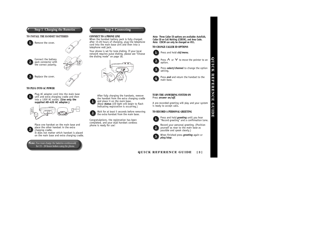 Uniden 388-2 manual Quick Reference Guide 