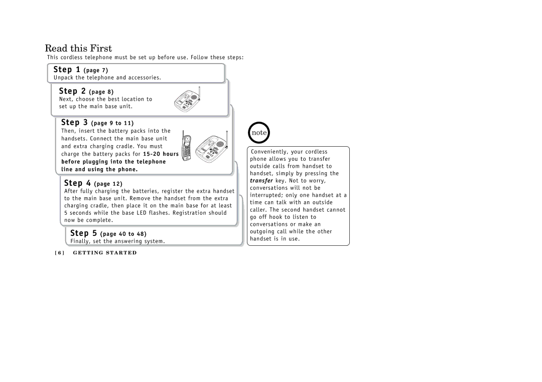 Uniden 388-2 manual Read this First, 9 to, Before plugging into the telephone line and using the phone, 40 to 