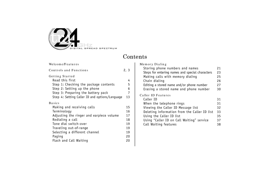 Uniden 546 owner manual Contents 