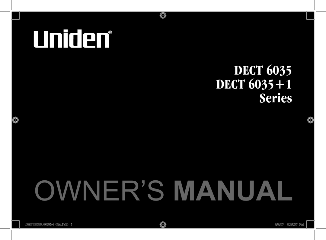 Uniden 6035 + 1 manual Dect 6035 Dect 6035+1 Series 