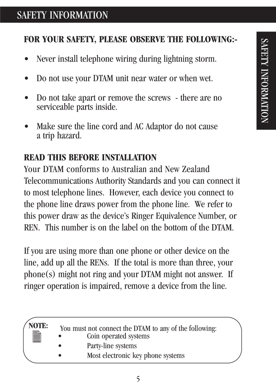 Uniden 7000A manual Safety Information, Read this Before Installation 