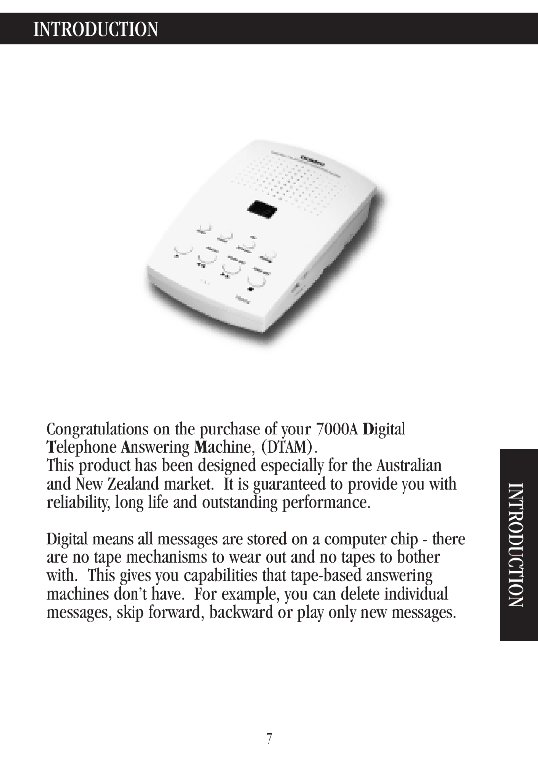 Uniden 7000A manual Introduction 