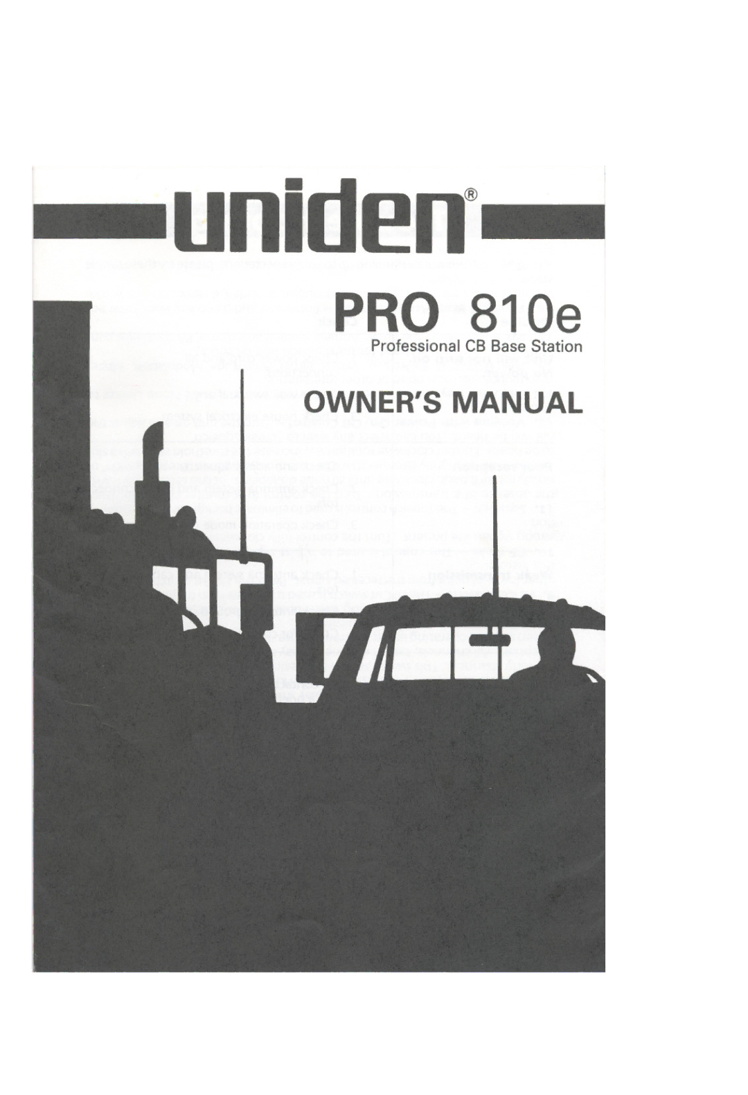 Uniden 810e owner manual Uni en@ 