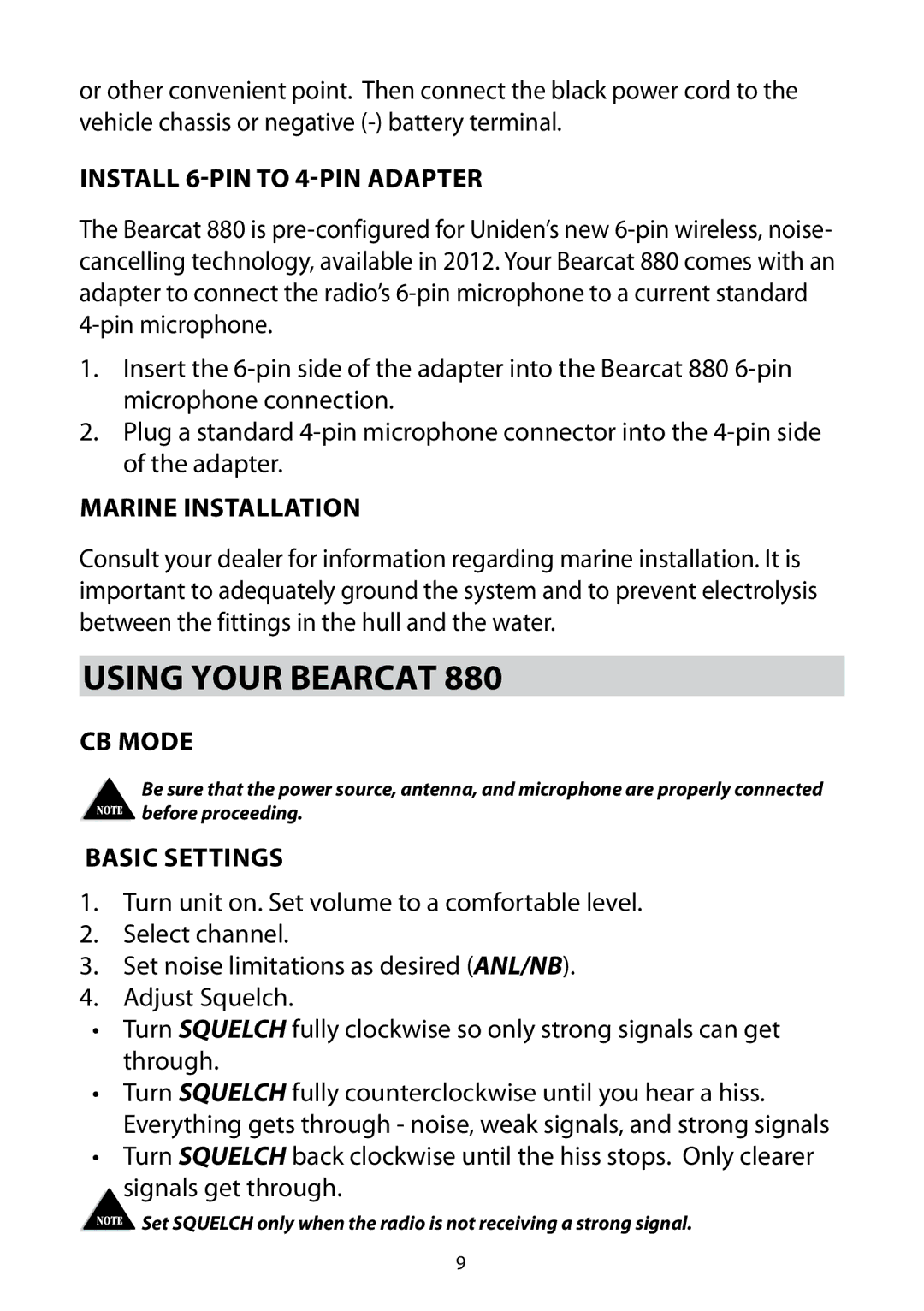 Uniden 880 owner manual Using Your Bearcat, Install 6-Pin to 4-Pin Adapter 