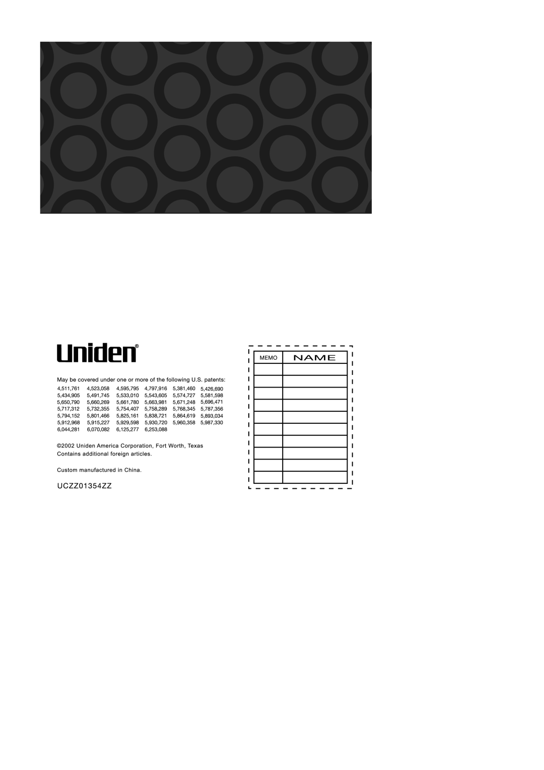 Uniden 900 MHz manual 