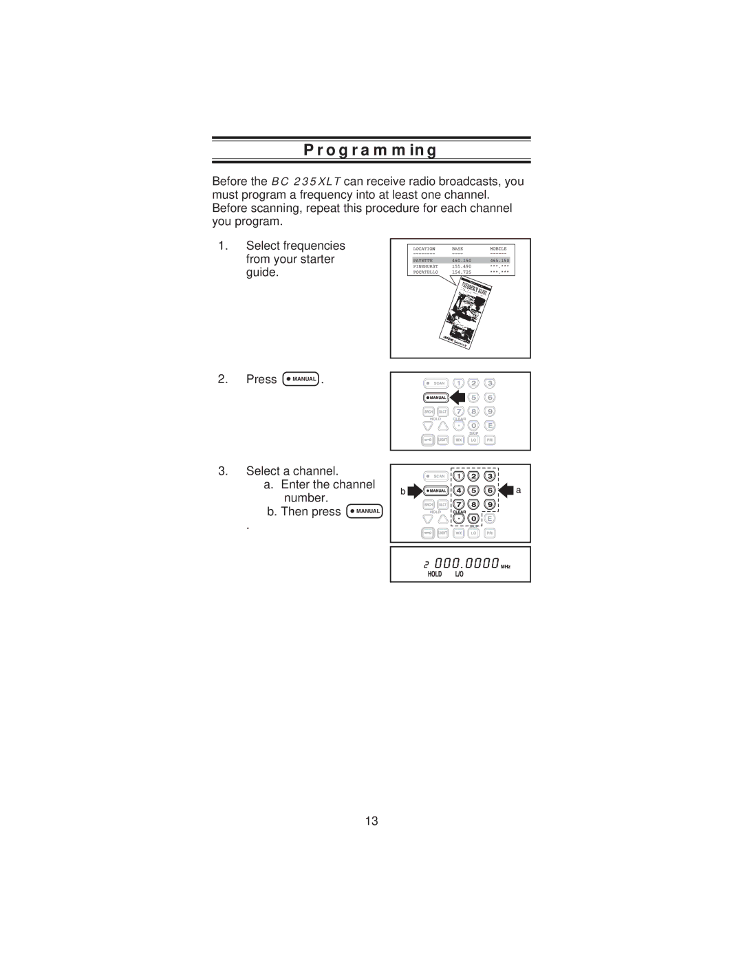 Uniden BC 235XLT specifications Programming 