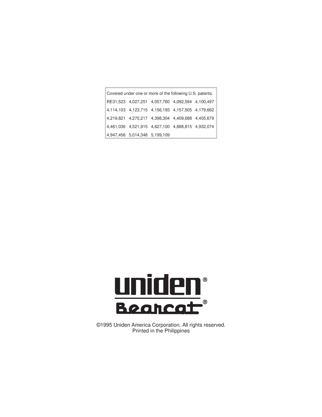 Uniden BC 235XLT specifications Uniden America Corporation. All rights reserved 