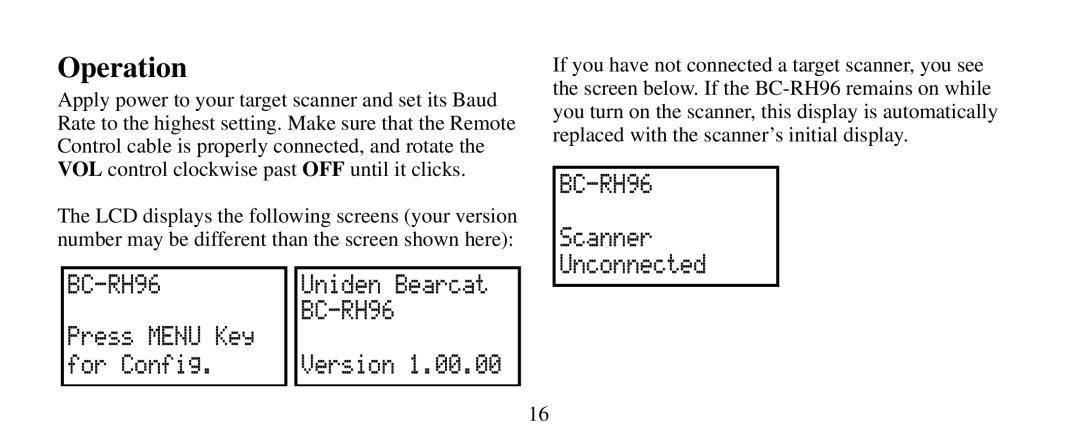 Uniden BC-RH96 manual Operation, 8GTUKQP  