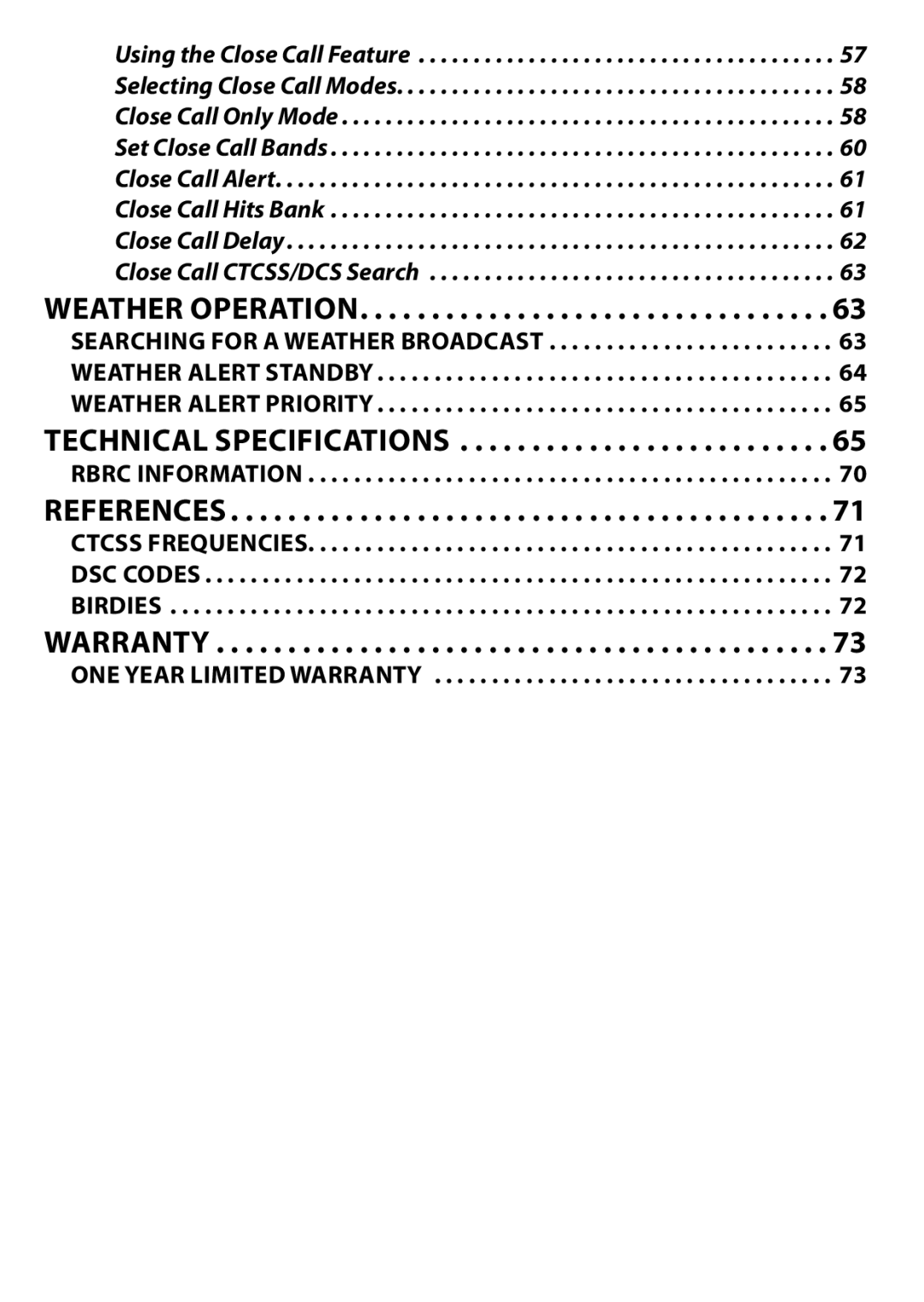 Uniden BC125AT owner manual Weather Operation 