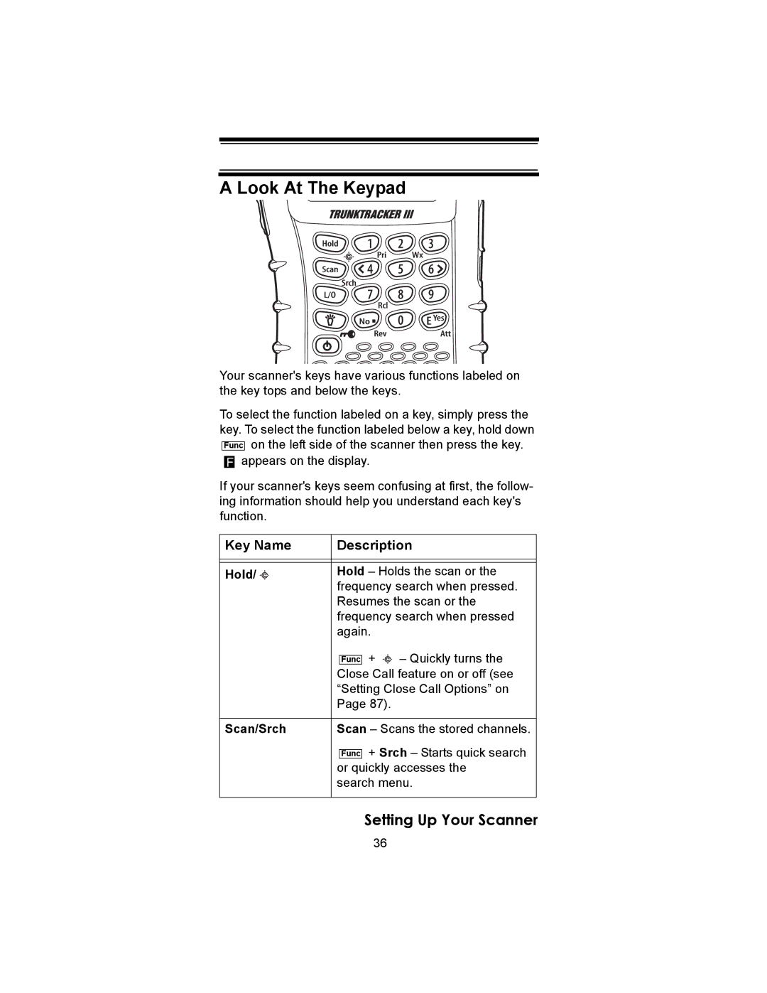 Uniden BC246T owner manual Look At The Keypad 