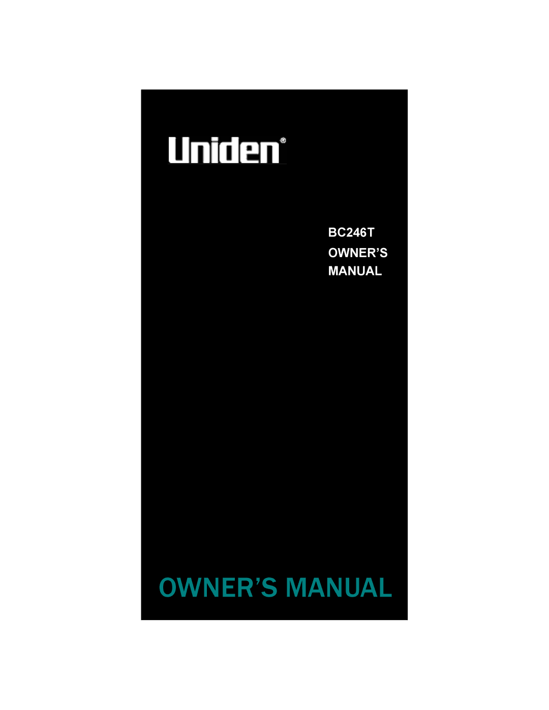 Uniden BC246T owner manual 