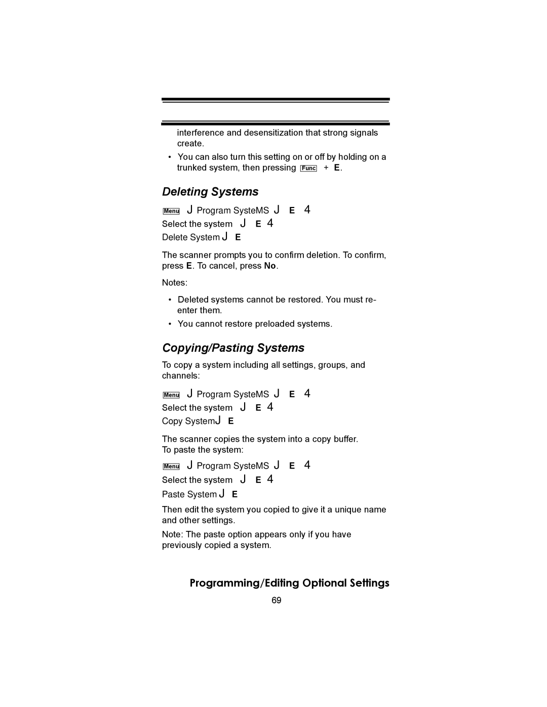 Uniden BC246T owner manual Deleting Systems, Copying/Pasting Systems 