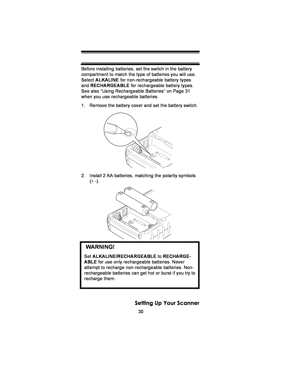 Uniden BC246T owner manual Setting Up Your Scanner 