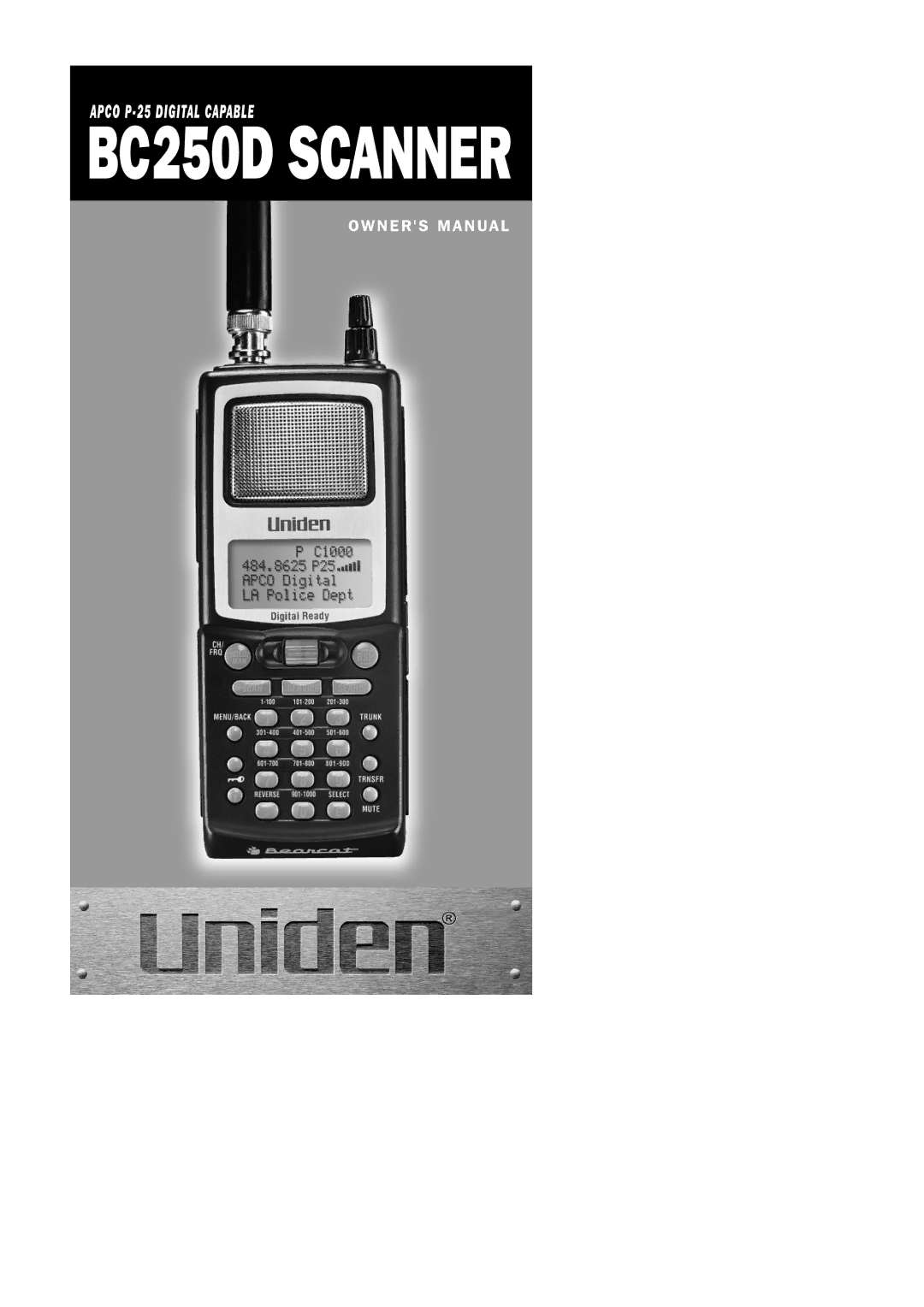 Uniden BC250D manual 