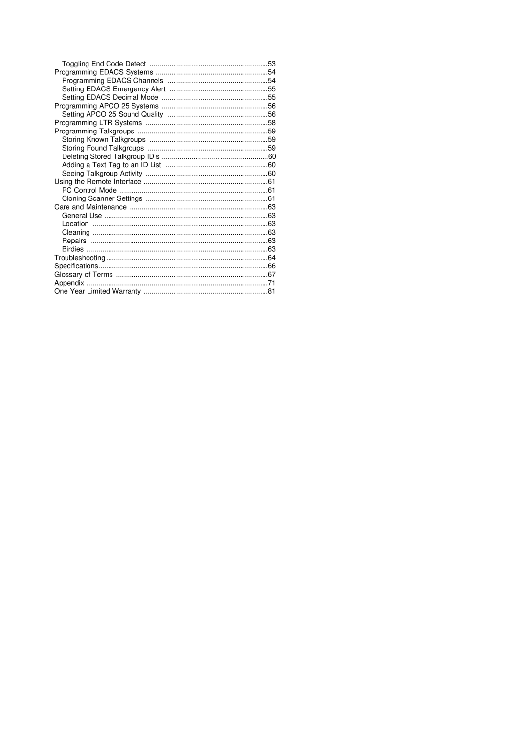 Uniden BC296D manual PC Control Mode Cloning Scanner Settings 