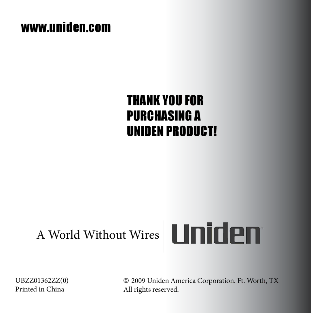 Uniden BC355C owner manual Thank YOU for Purchasing a Uniden Product 