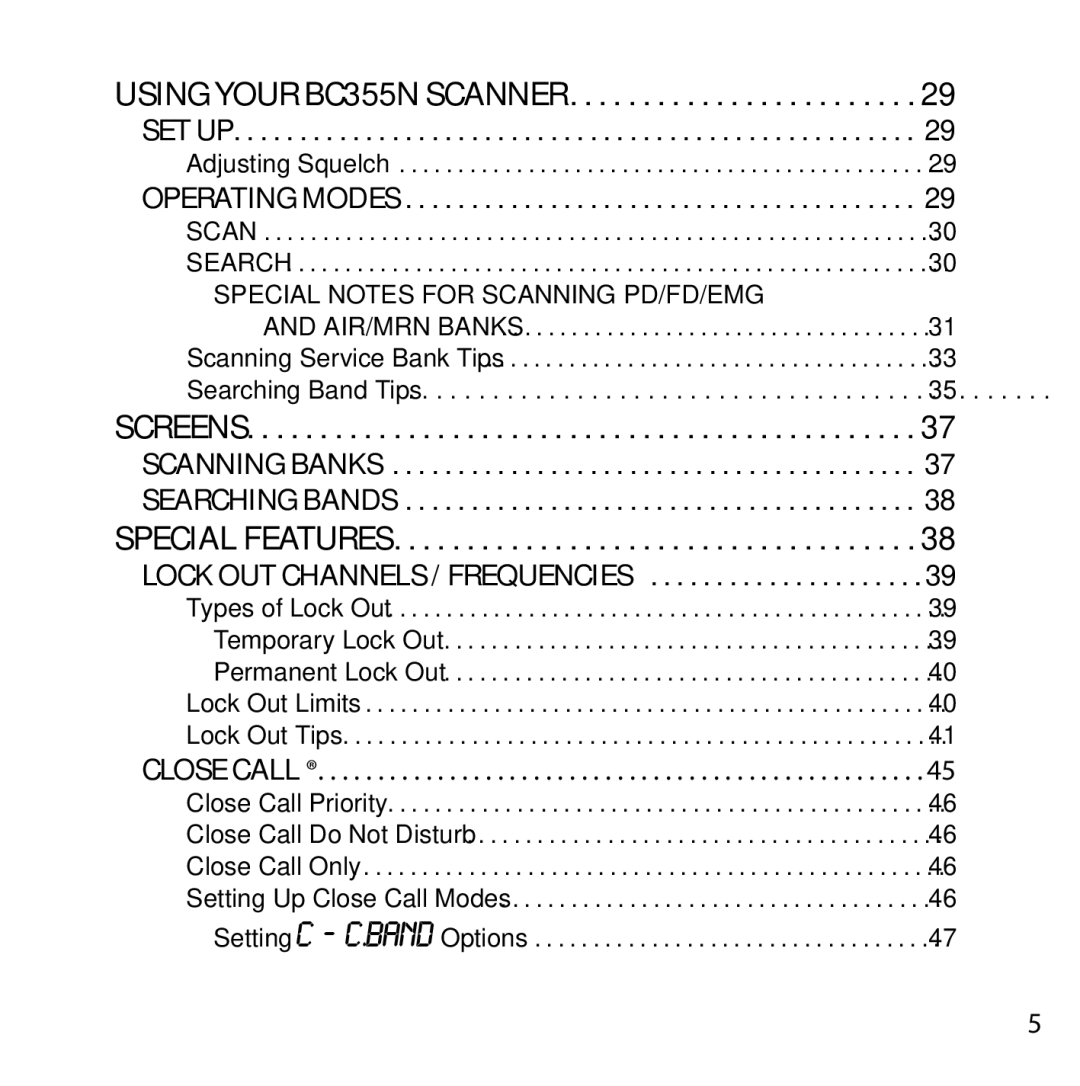 Uniden BC355N owner manual Lock Out Channels / Frequencies 