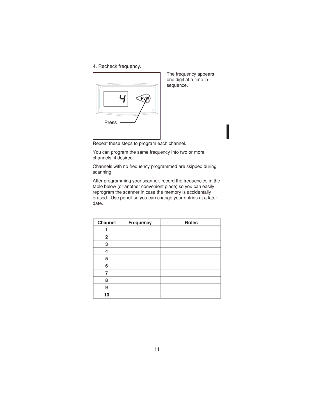 Uniden BC60XLT manual Recheck frequency 