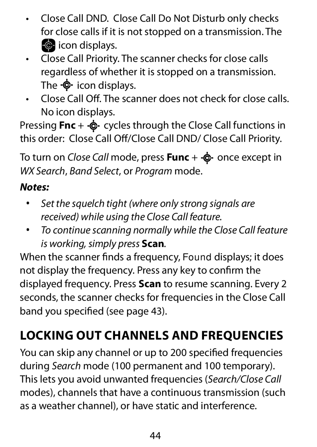 Uniden BC75XLT owner manual Locking Out Channels and Frequencies 