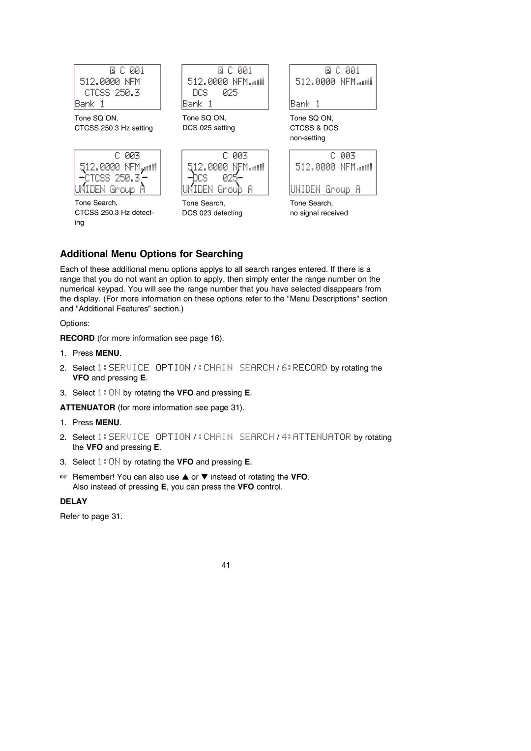 Uniden BC785D manual 001 512.0000 NFM Ctcss 250.3 Bank, 003 512.0000 NFM Ctcss Uniden Group a 