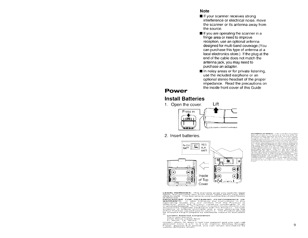 Uniden BC80 XLT manual 