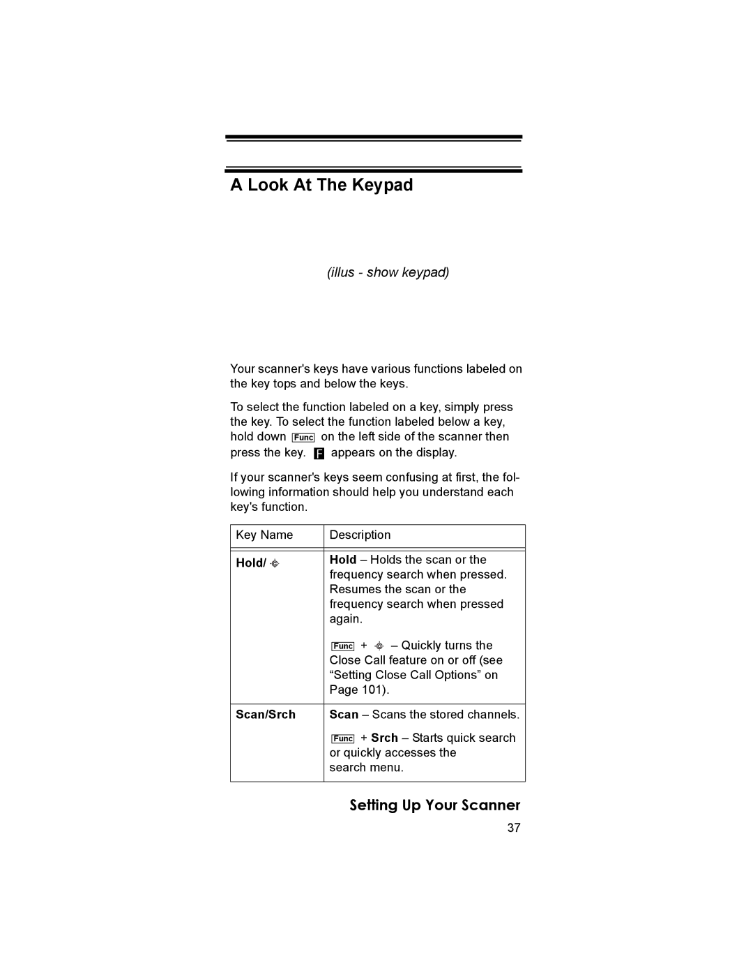 Uniden BCD396T owner manual Look At The Keypad 