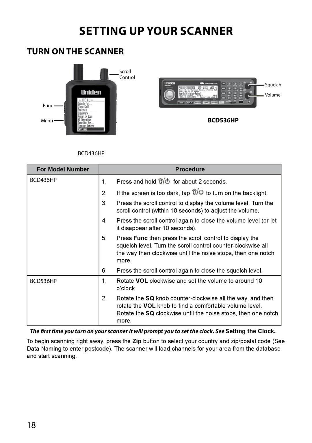 Uniden BCD436HP, BCD536HP owner manual Setting UP Your Scanner, For Model Number Procedure 