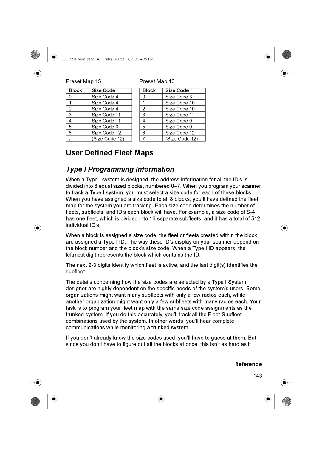 Uniden BCD996T manual User Defined Fleet Maps, Type I Programming Information 