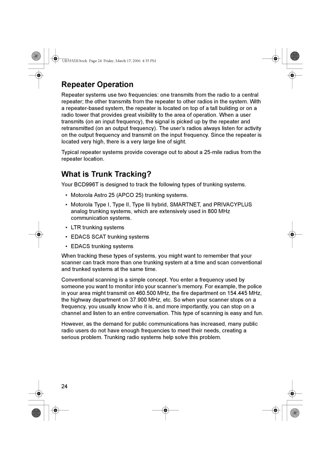 Uniden BCD996T manual Repeater Operation, What is Trunk Tracking? 