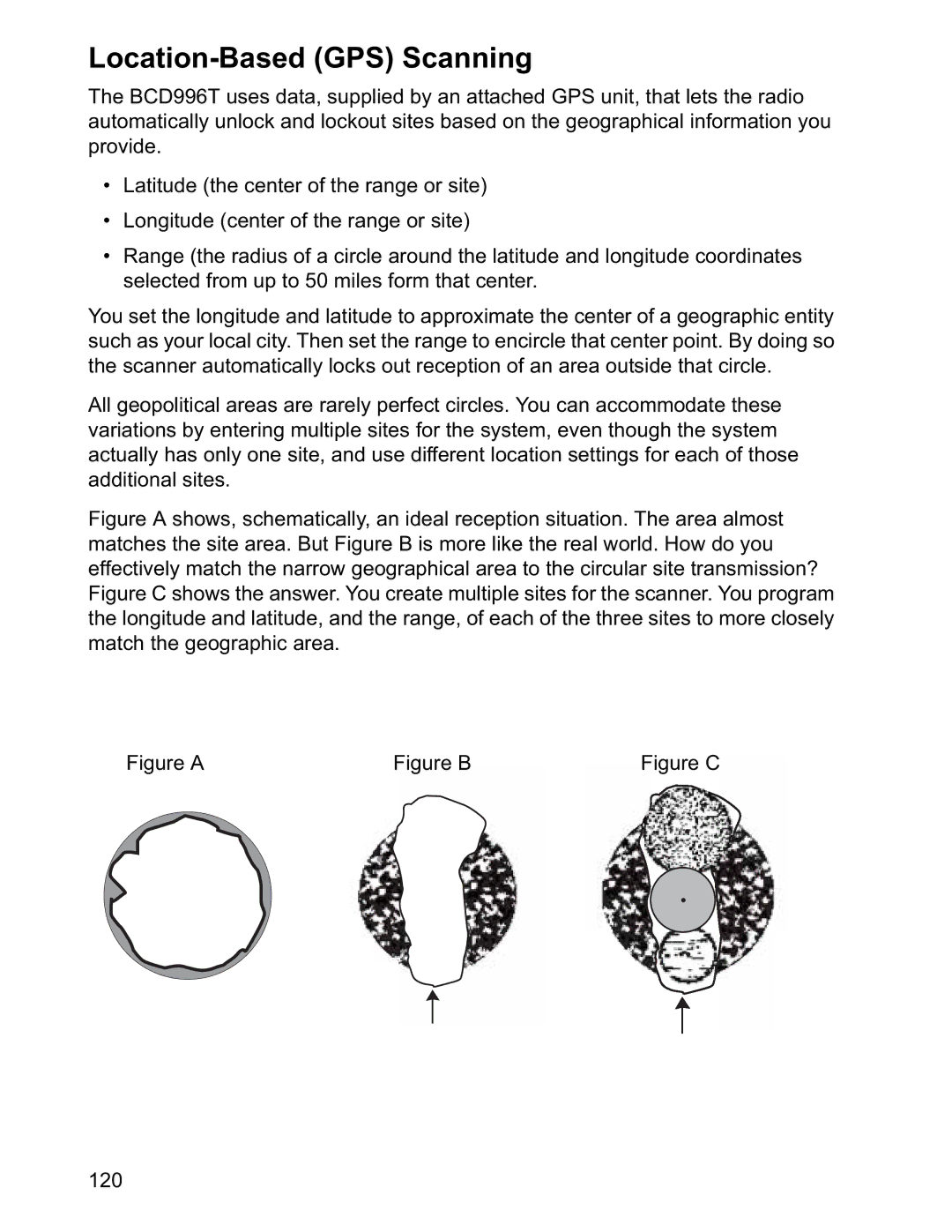 Uniden BCD996T manual Location-Based GPS Scanning, Figure a 