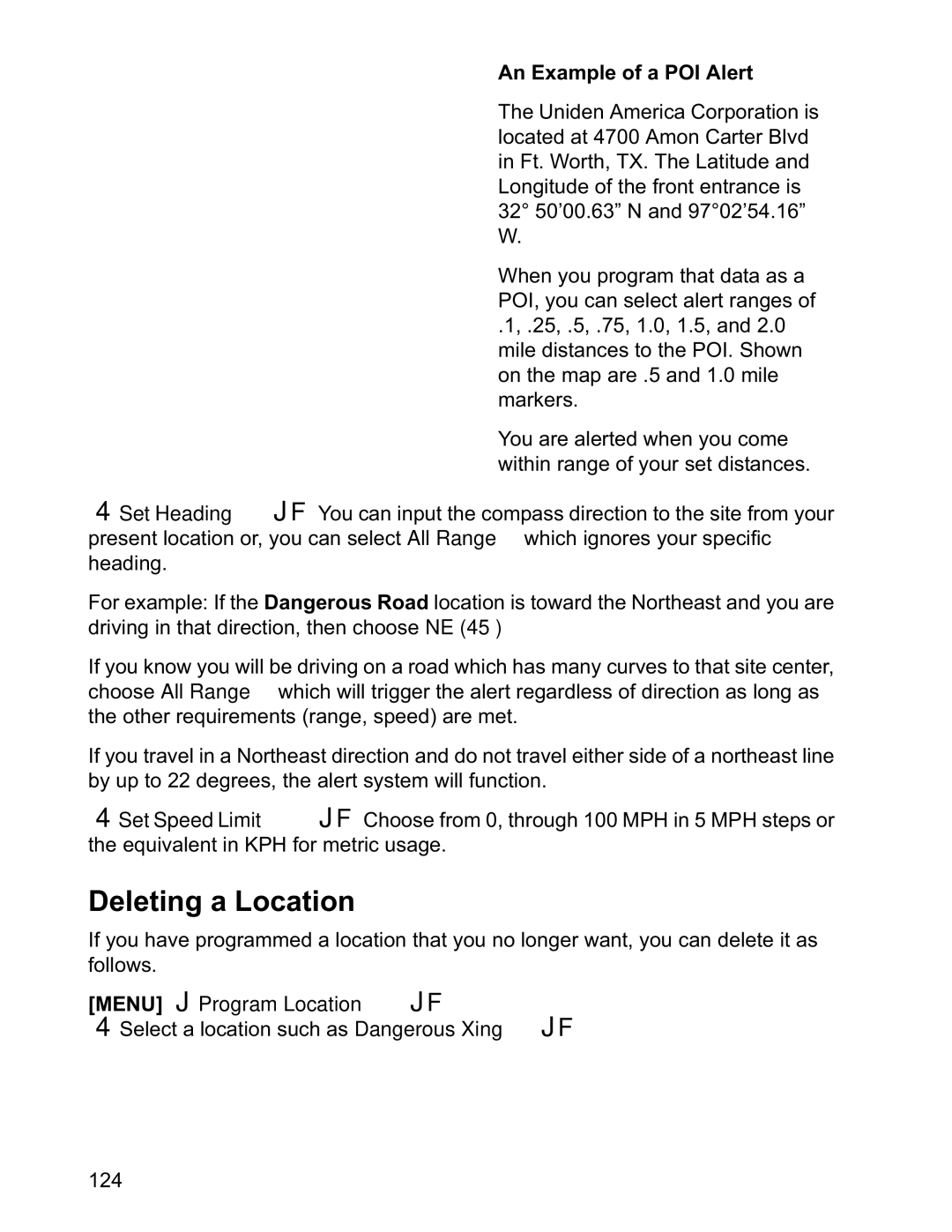 Uniden BCD996T manual Deleting a Location, Menu J Program Location JF 