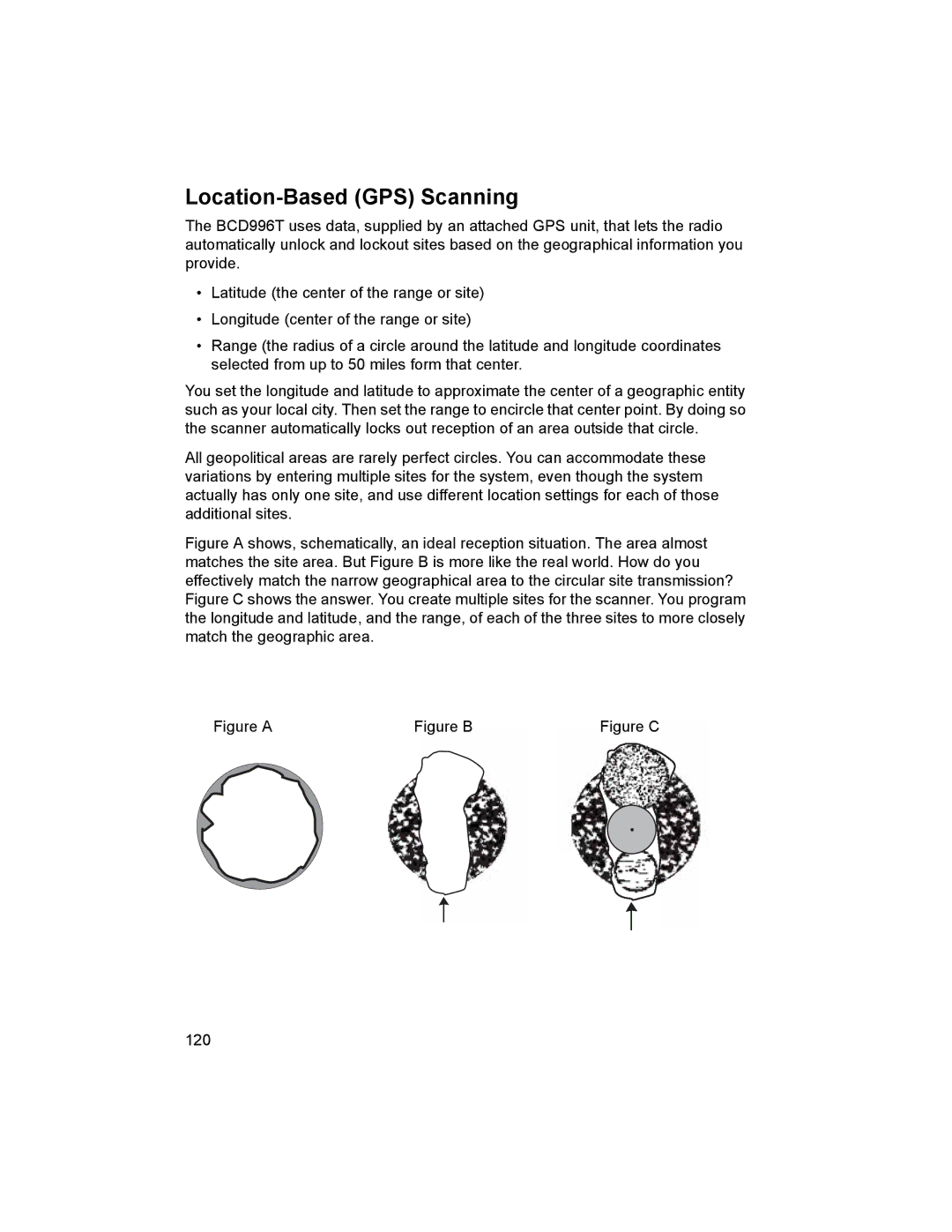 Uniden BCD996T manual Location-Based GPS Scanning, Figure a 