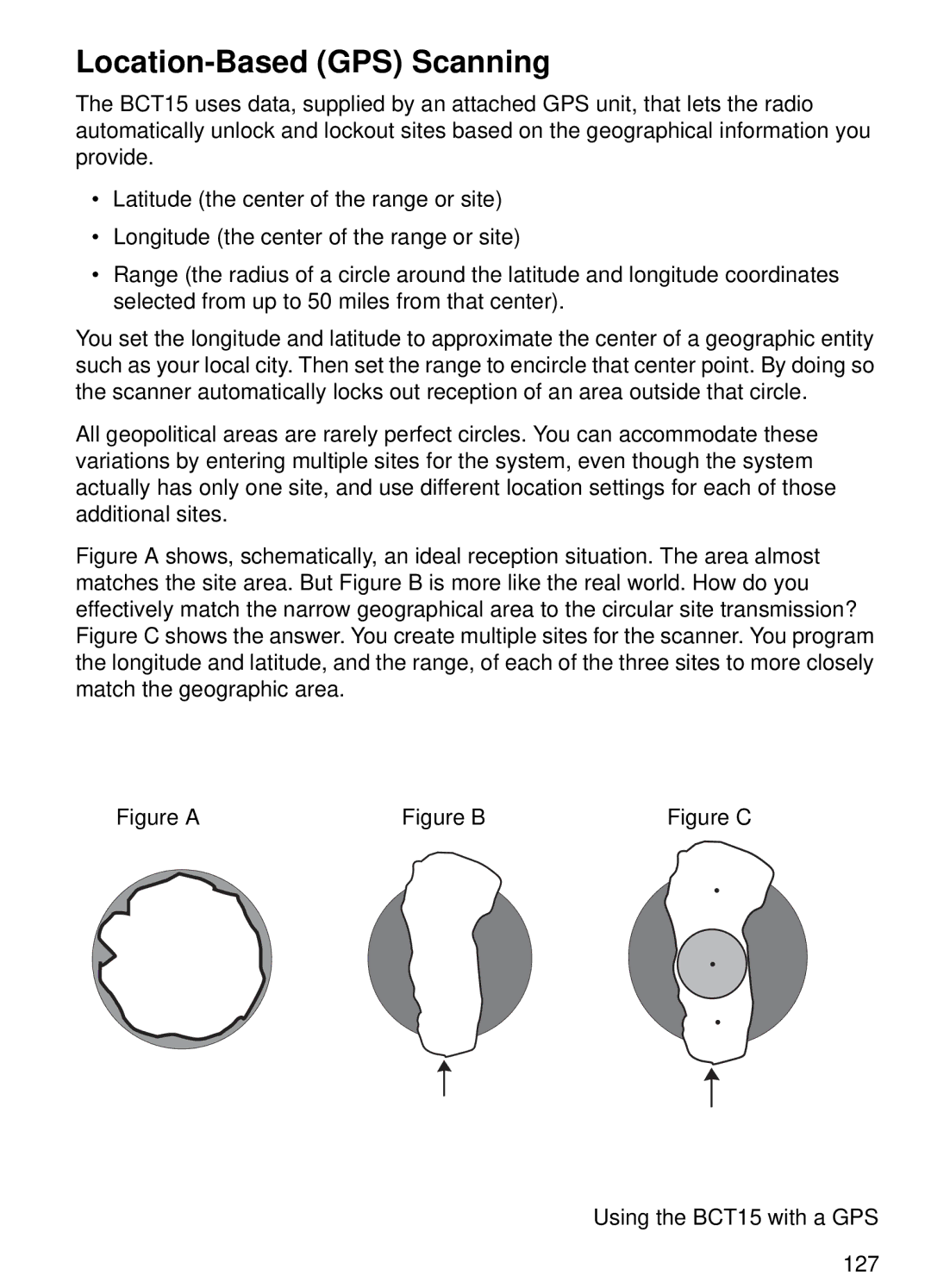 Uniden manual Location-Based GPS Scanning, Using the BCT15 with a GPS 