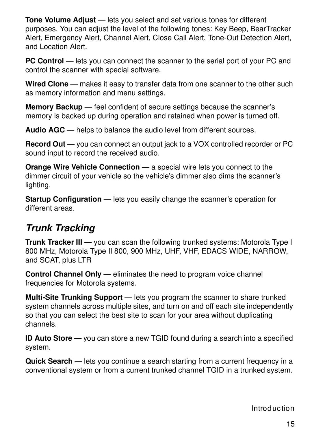 Uniden BCT15 manual Trunk Tracking 