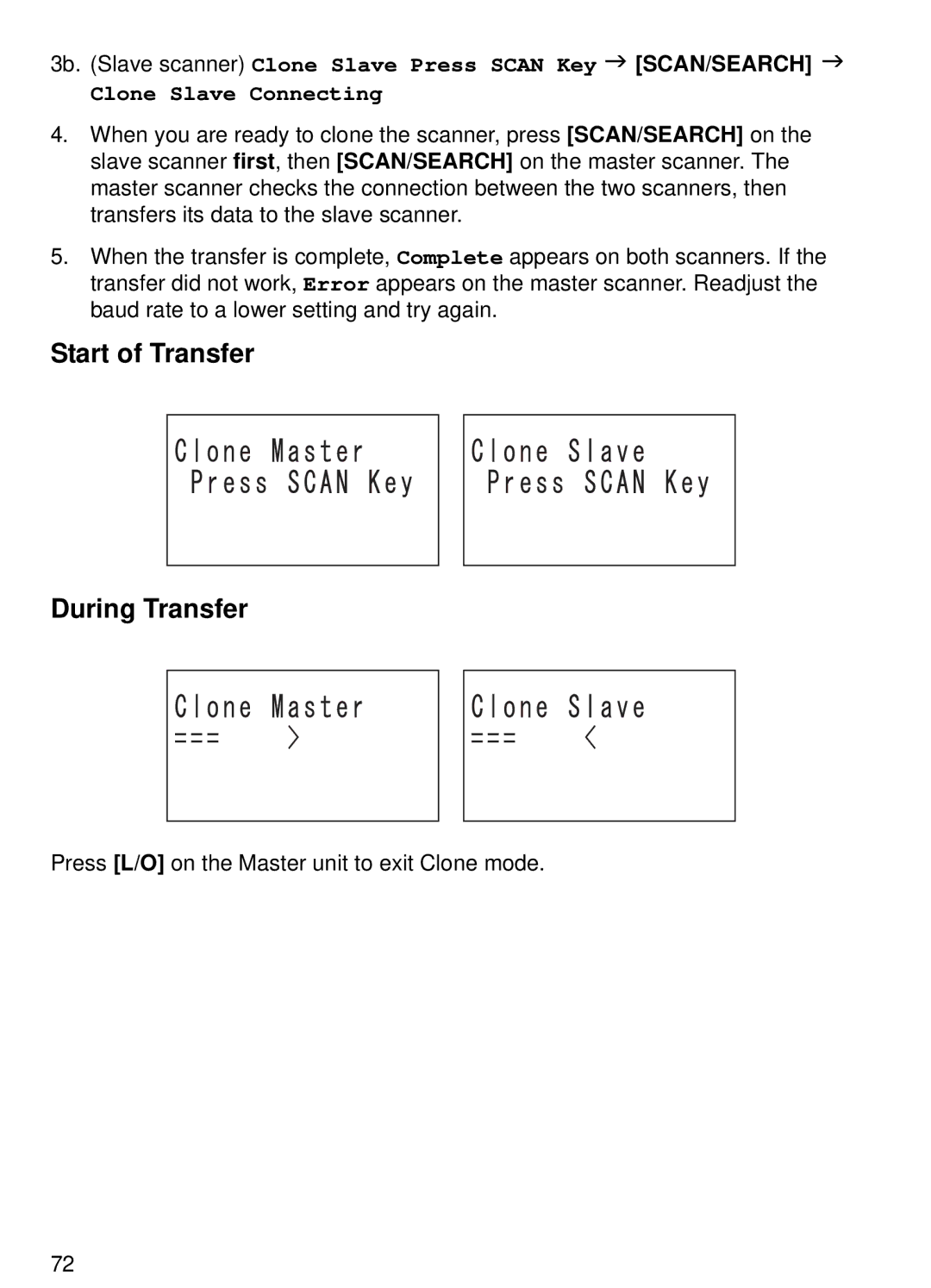 Uniden BCT15 manual Start of Transfer During Transfer 