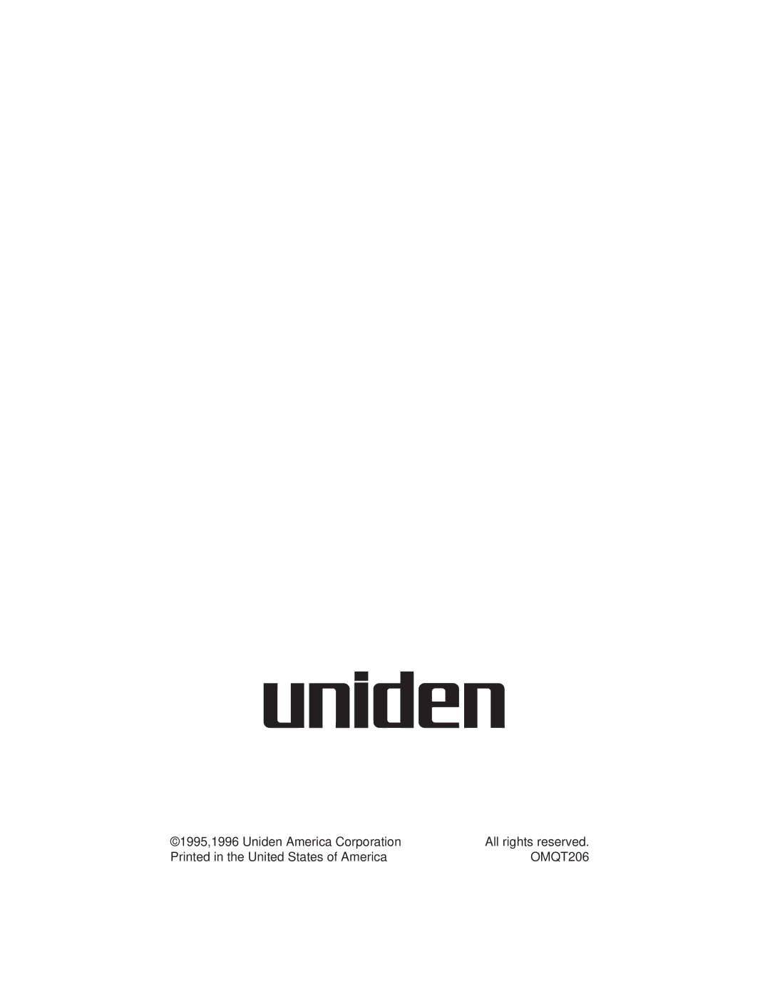 Uniden Clock manual OMQT206 