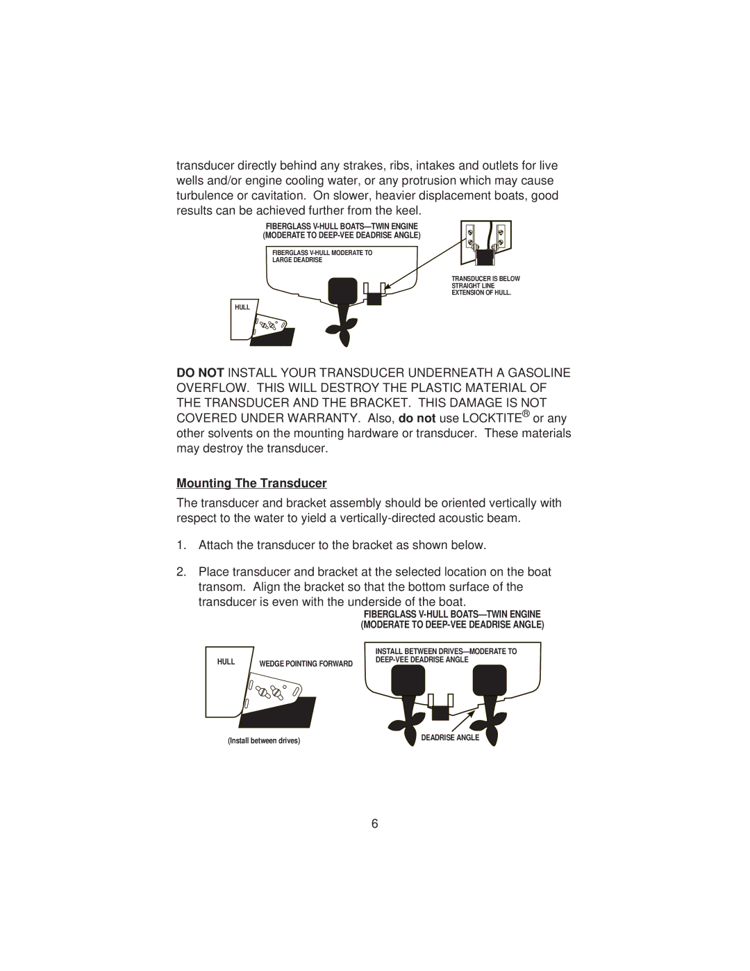 Uniden Clock manual Mounting The Transducer 