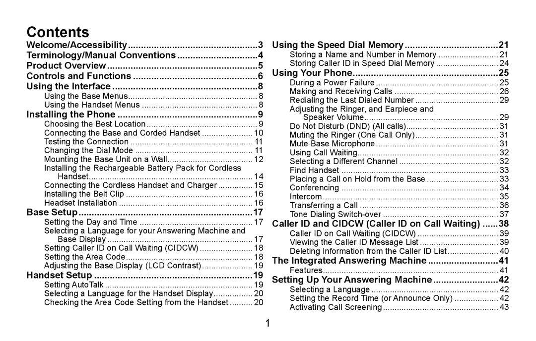 Uniden CXA 15698 manual Contents 