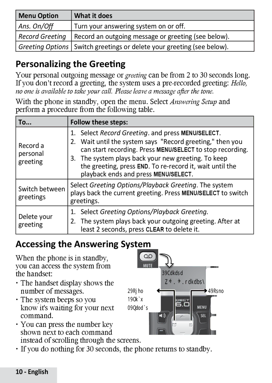 Uniden D1483, D1481 manual Personalizing the Greeting, Accessing the Answering System, Follow these steps 