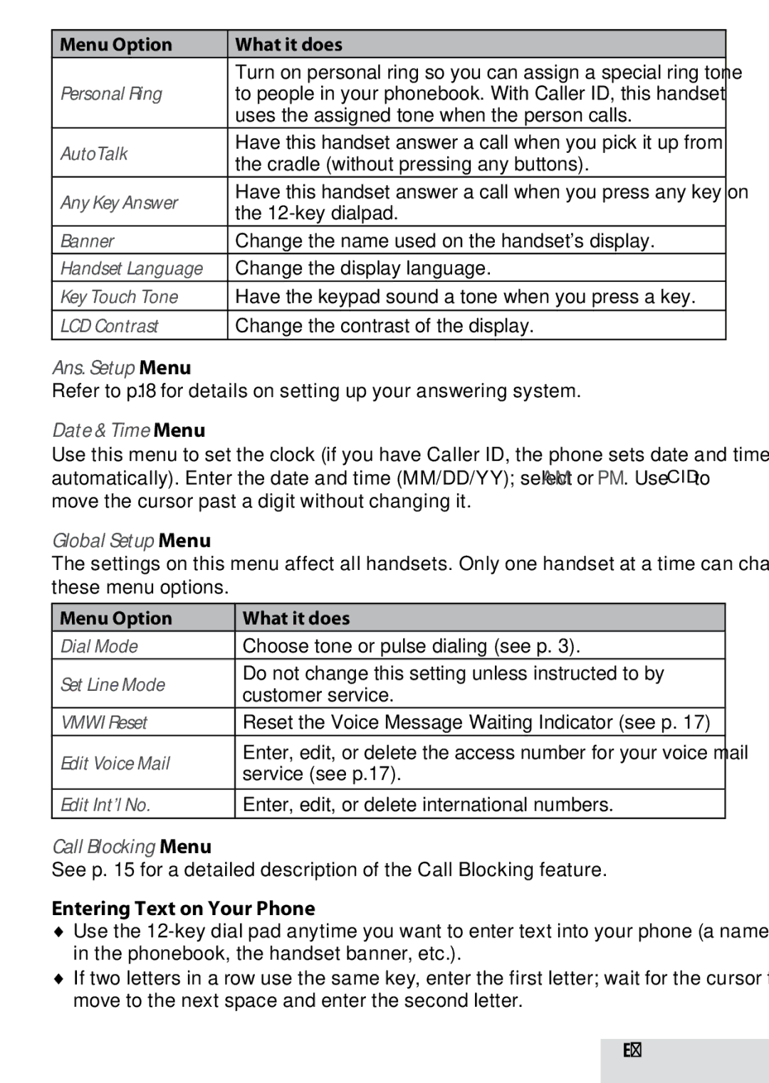 Uniden D3280 manual Entering Text on Your Phone 