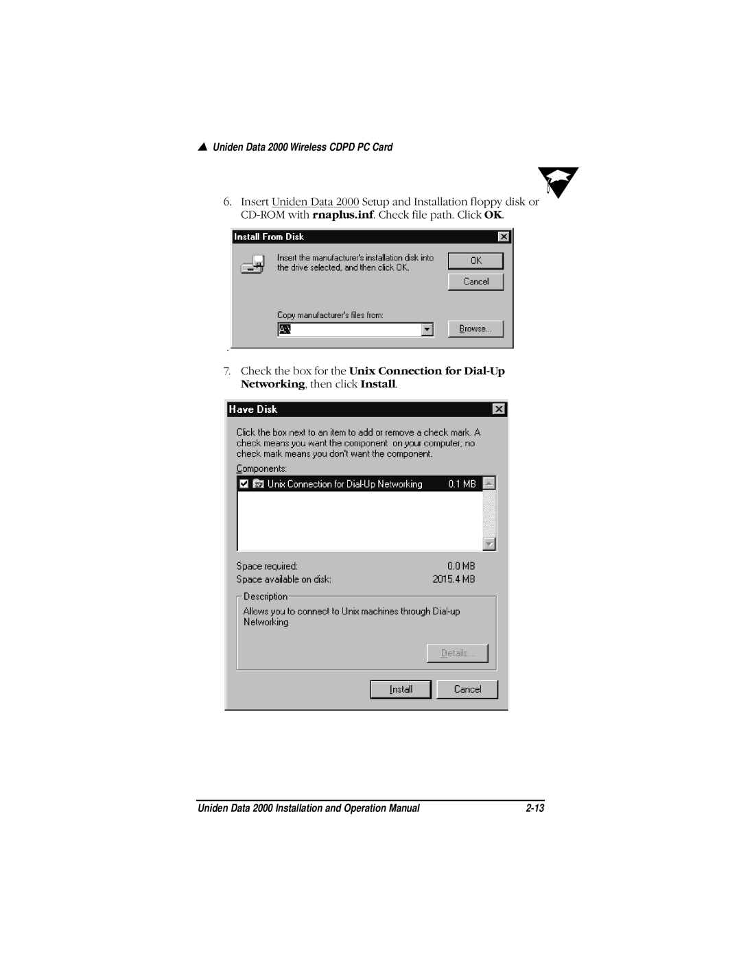 Uniden Data 2000 Wireless CDPD PC Card manual Uniden Data 2000 Wireless Cdpd PC Card 