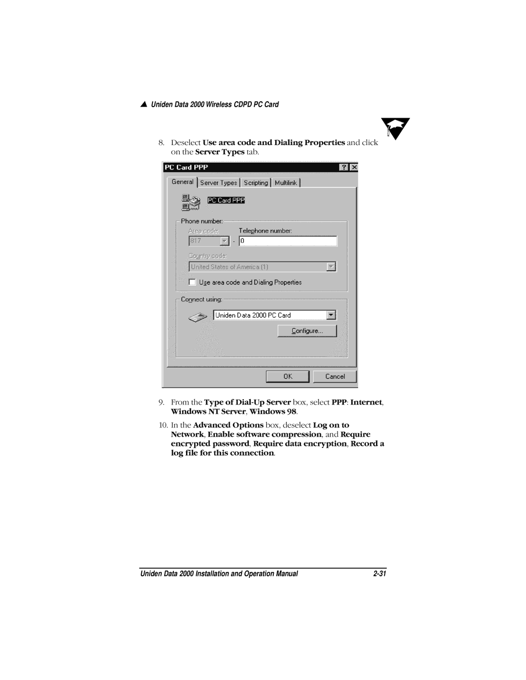 Uniden Data 2000 Wireless CDPD PC Card manual Uniden Data 2000 Wireless Cdpd PC Card 