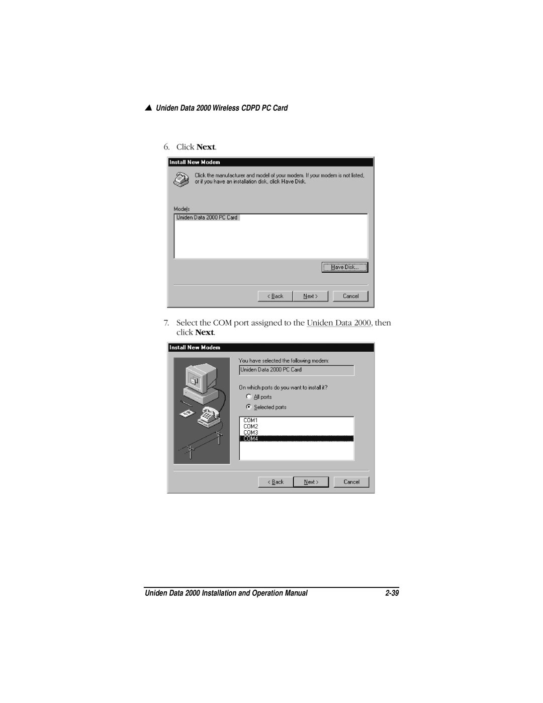 Uniden Data 2000 Wireless CDPD PC Card manual Uniden Data 2000 Wireless Cdpd PC Card 