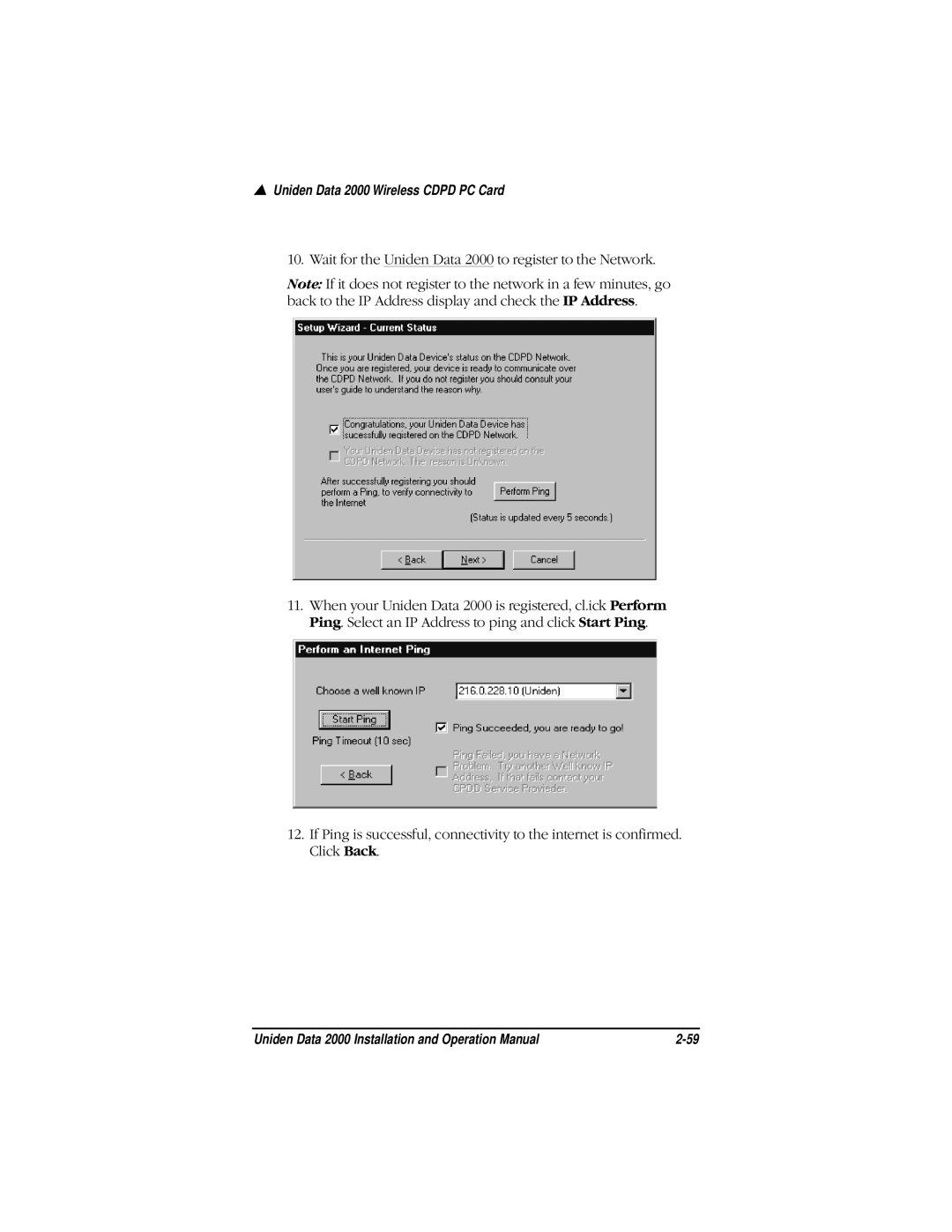 Uniden Data 2000 Wireless CDPD PC Card manual Uniden Data 2000 Wireless Cdpd PC Card 