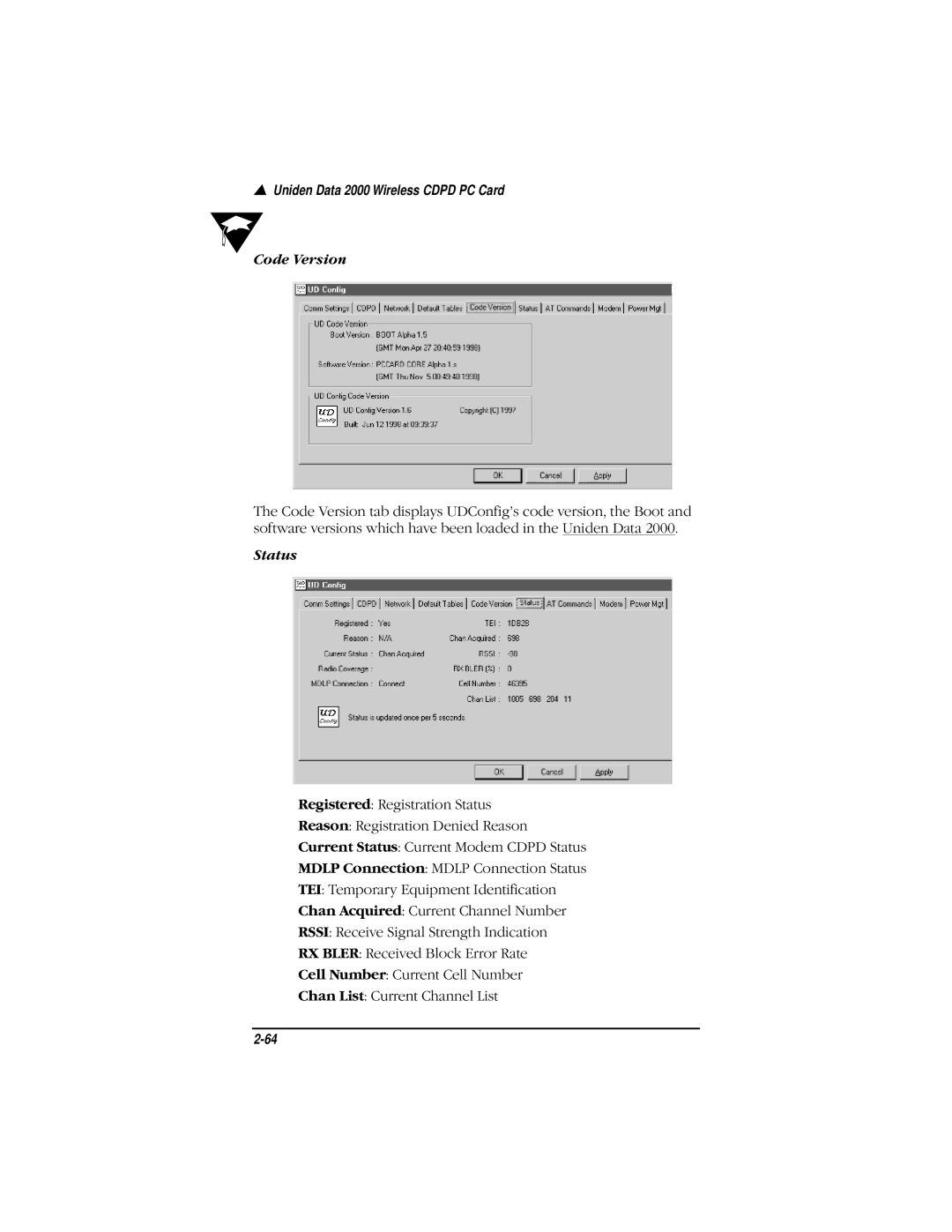 Uniden Data 2000 Wireless CDPD PC Card manual Uniden Data 2000 Wireless Cdpd PC Card Code Version 