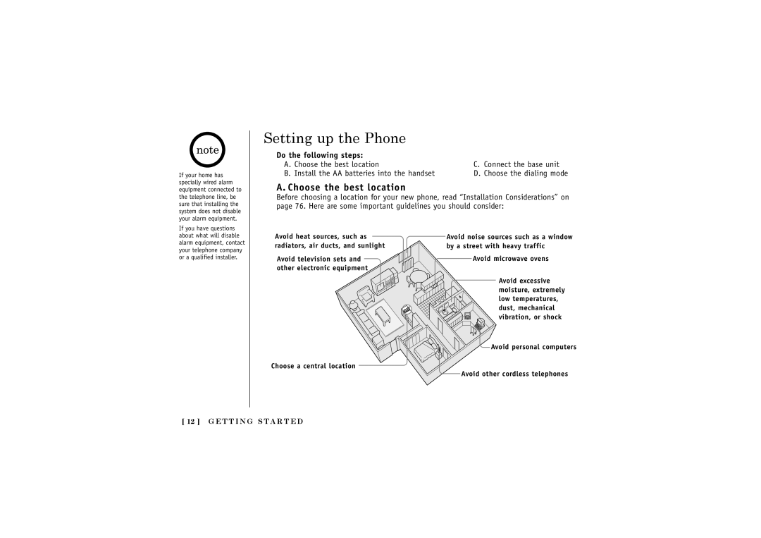 Uniden DCT5280 manual Setting up the Phone, Choose the best location, Do the following steps 